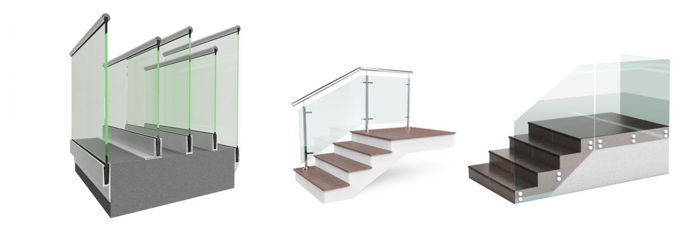 скляні перила вінниця київ монтаж алюмінієвий профіль торець ціна фото контакти доставка